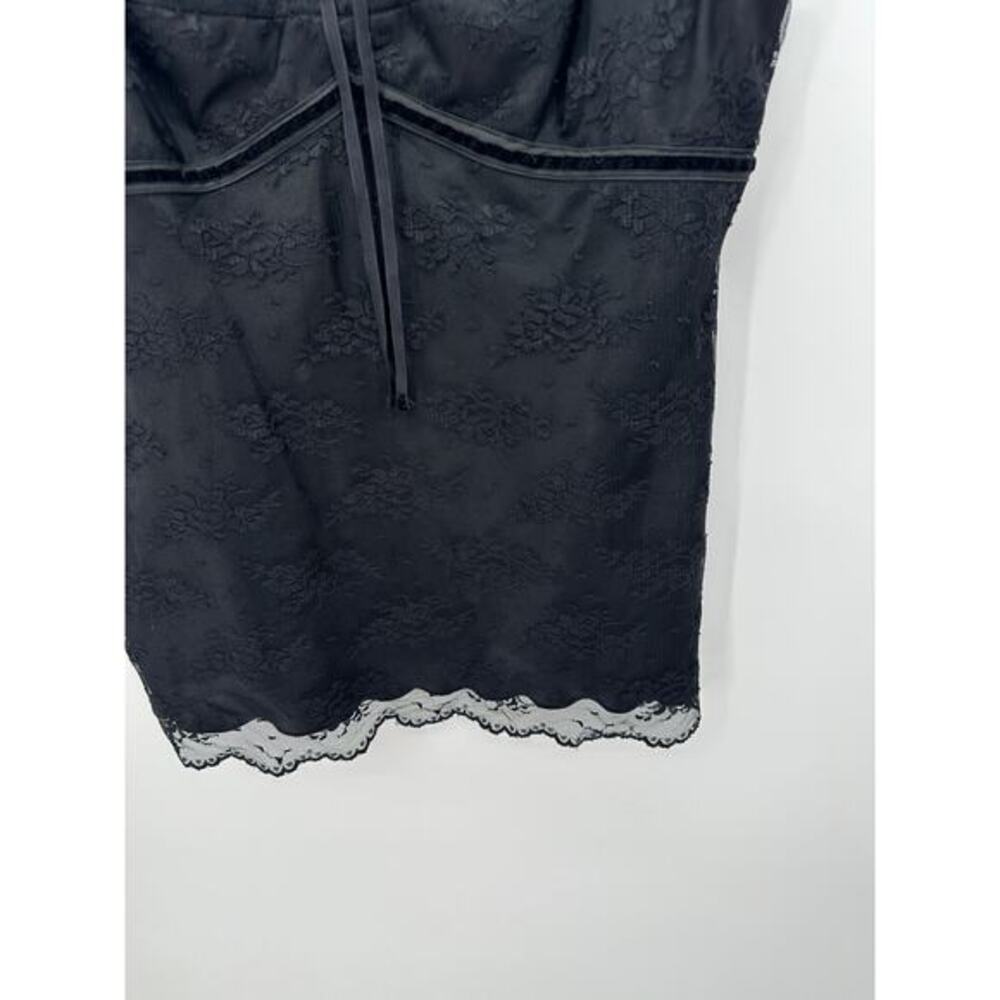 Vintage George‎ Womens Babydoll Lace Tank Size XL Black Dark Fairy Grunge Y2K - Picture 3 of 7